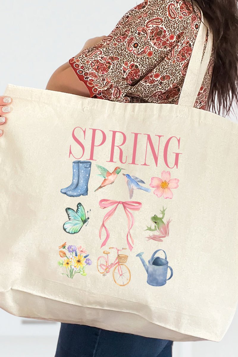 Spring Garden Canvas Jumbo Tote - Wholesale Accessory Market