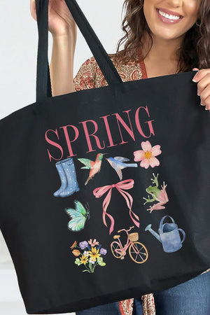 Spring Garden Canvas Jumbo Tote - Wholesale Accessory Market