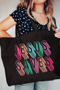 Stacked Jesus Saves Canvas Jumbo Tote - Wholesale Accessory Market