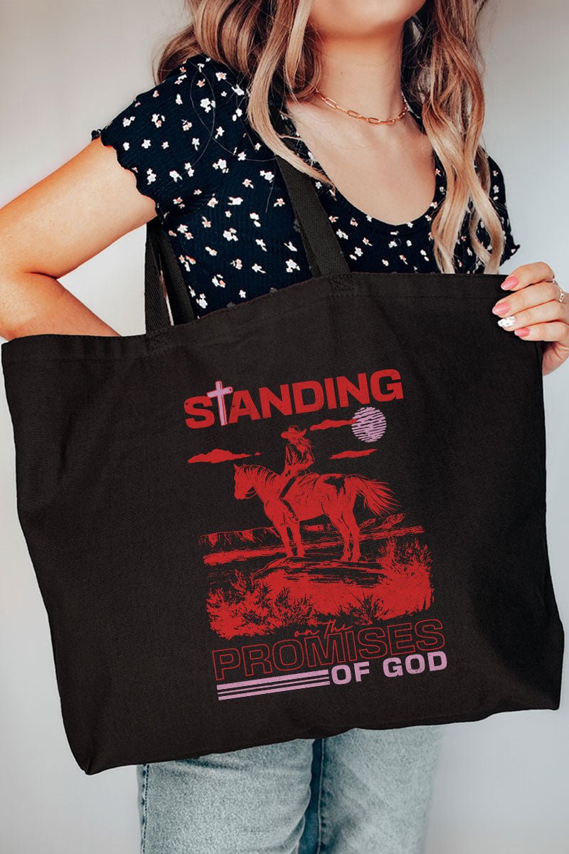 Standing On The Promises Of God Canvas Jumbo Tote - Wholesale Accessory Market