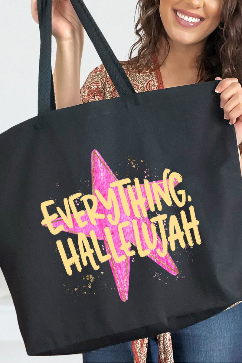 Star Everything Hallelujah Canvas Jumbo Tote - Wholesale Accessory Market