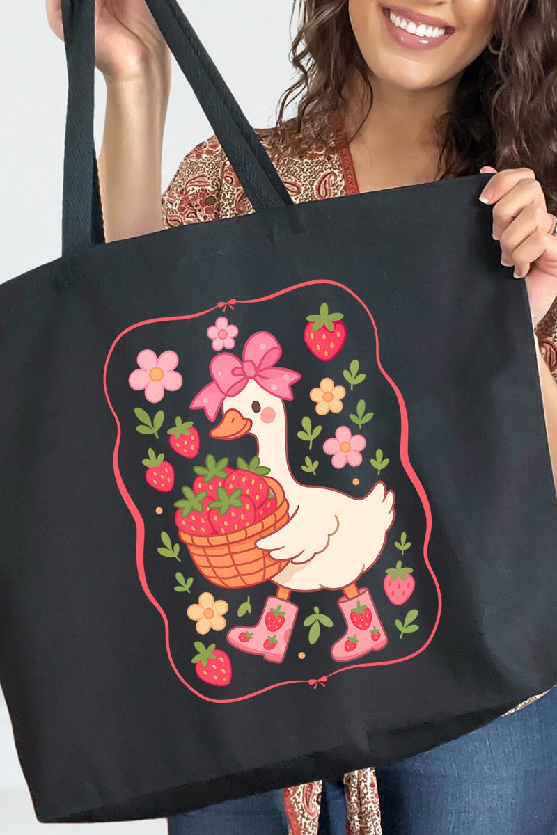 Strawberry Goose Canvas Jumbo Tote - Wholesale Accessory Market