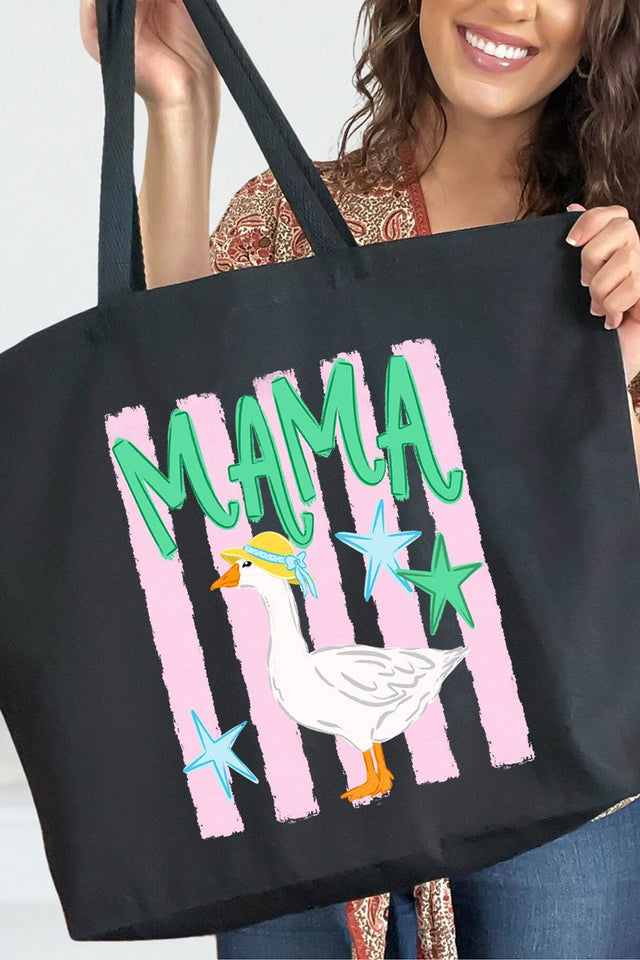 Striped Stars Mama Goose Canvas Jumbo Tote - Wholesale Accessory Market