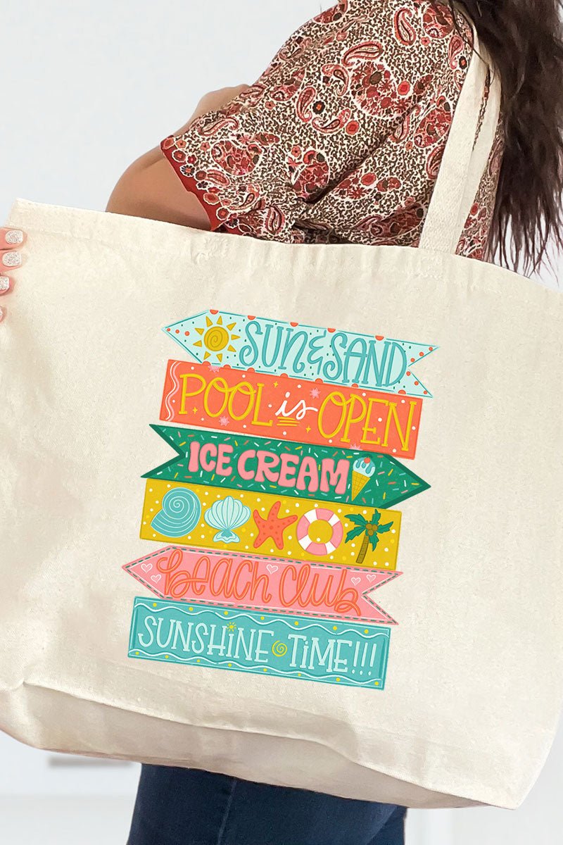 Summer Signs Canvas Jumbo Tote - Wholesale Accessory Market