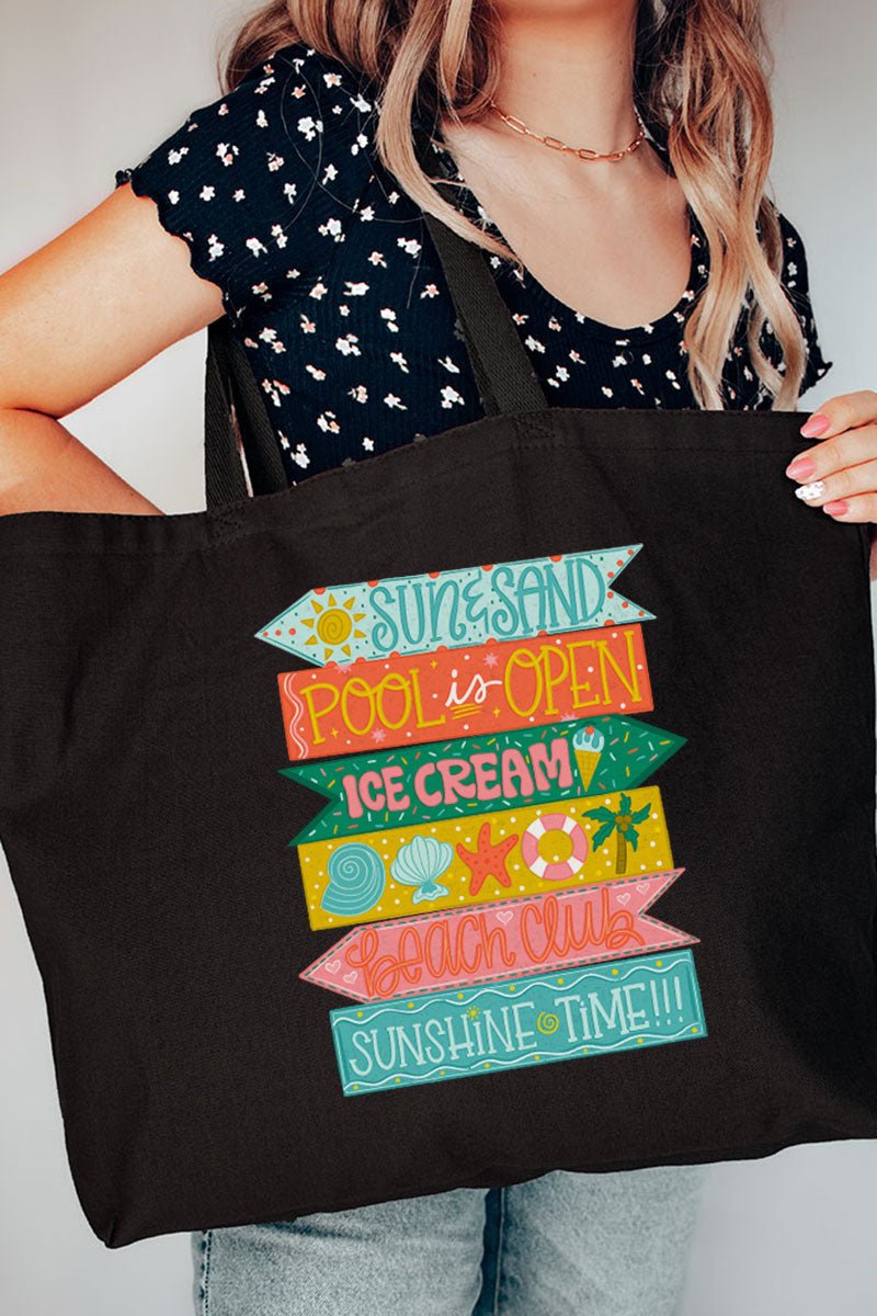 Summer Signs Canvas Jumbo Tote - Wholesale Accessory Market