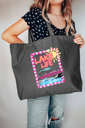 Sunny Lake Life Canvas Jumbo Tote - Wholesale Accessory Market