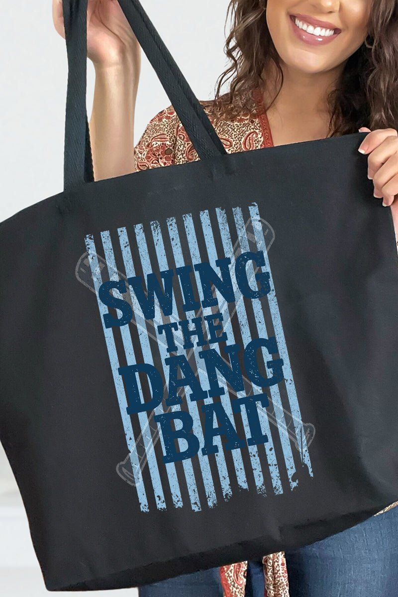 Swing The Dang Bat Canvas Jumbo Tote - Wholesale Accessory Market