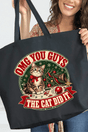 The Cat Did It Canvas Jumbo Tote - Wholesale Accessory Market