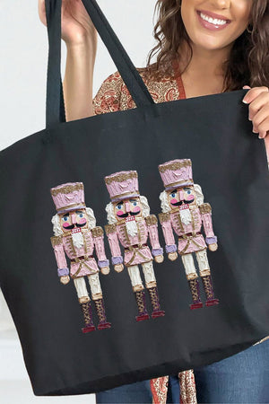 The Painted Nutcrackers Canvas Jumbo Tote - Wholesale Accessory Market