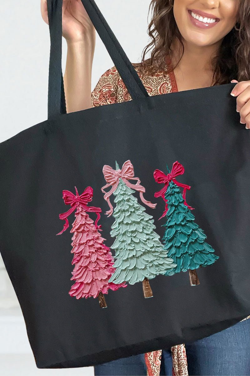 The Painted Trio Trees Canvas Jumbo Tote - Wholesale Accessory Market