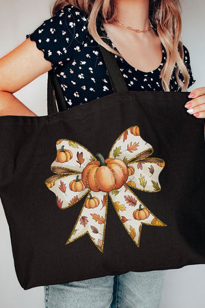 Tied Up In Fall Canvas Jumbo Tote - Wholesale Accessory Market