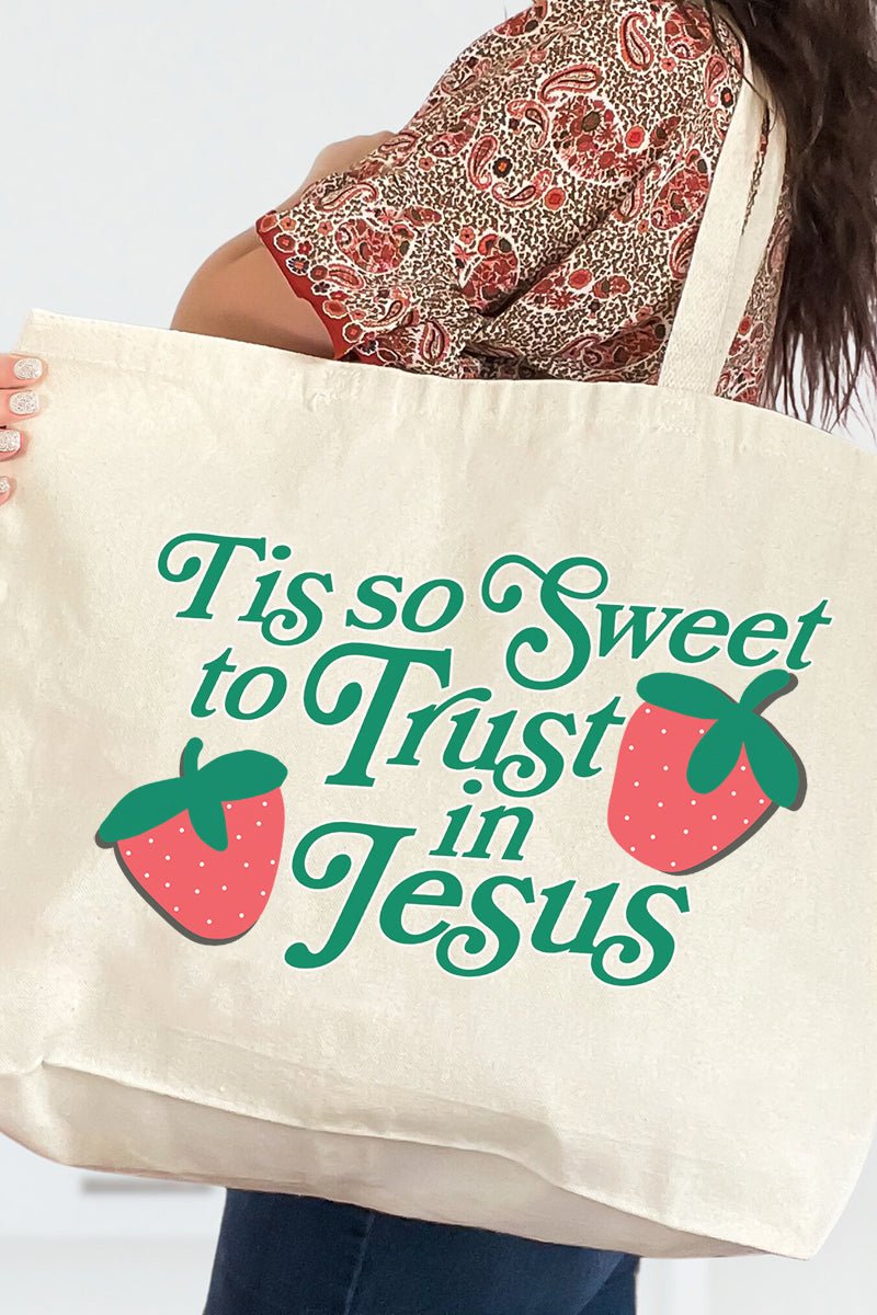Tis So Sweet Canvas Jumbo Tote - Wholesale Accessory Market