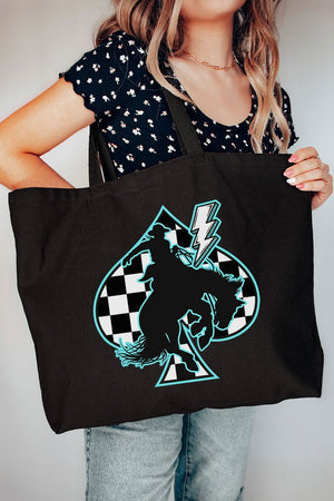Turquoise Outlaw Canvas Jumbo Tote - Wholesale Accessory Market