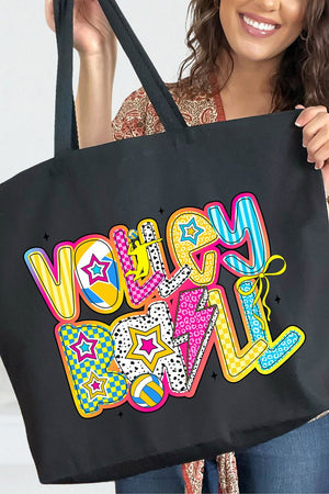 Vibrant Volleyball Canvas Jumbo Tote - Wholesale Accessory Market
