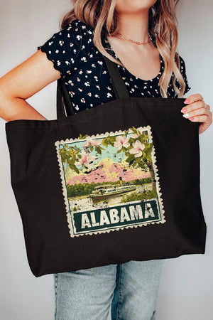 Vintage Alabama Stamp Canvas Jumbo Tote - Wholesale Accessory Market