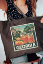 Vintage Georgia Stamp Canvas Jumbo Tote - Wholesale Accessory Market