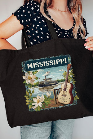 Vintage Mississippi Stamp Canvas Jumbo Tote - Wholesale Accessory Market