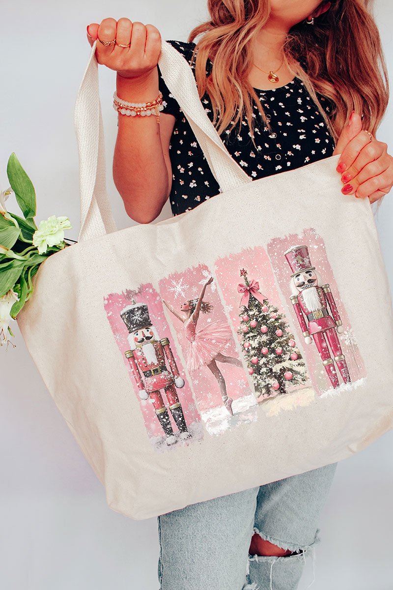 Vintage Nutcracker Christmas Canvas Jumbo Tote - Wholesale Accessory Market