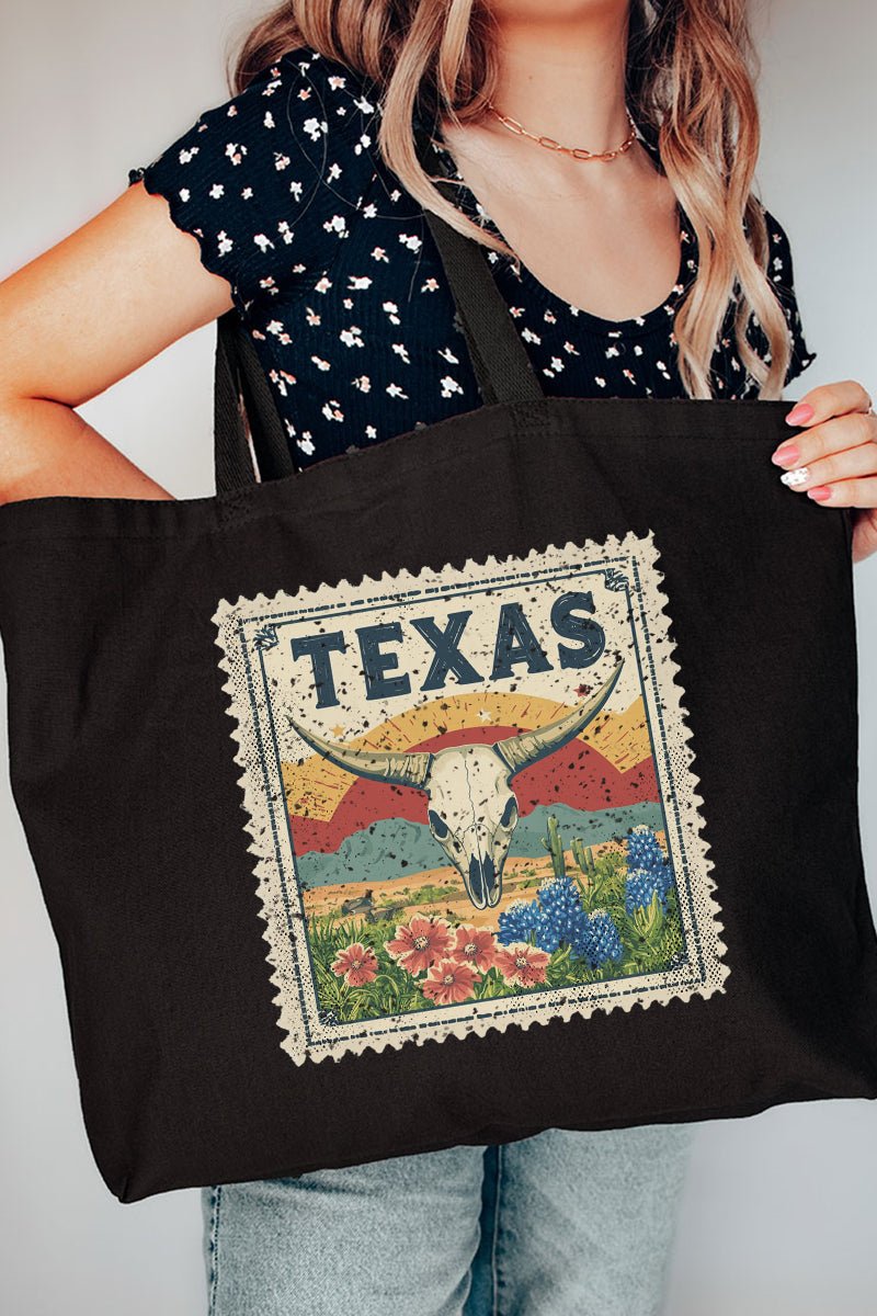 Vintage Texas Stamp Canvas Jumbo Tote - Wholesale Accessory Market