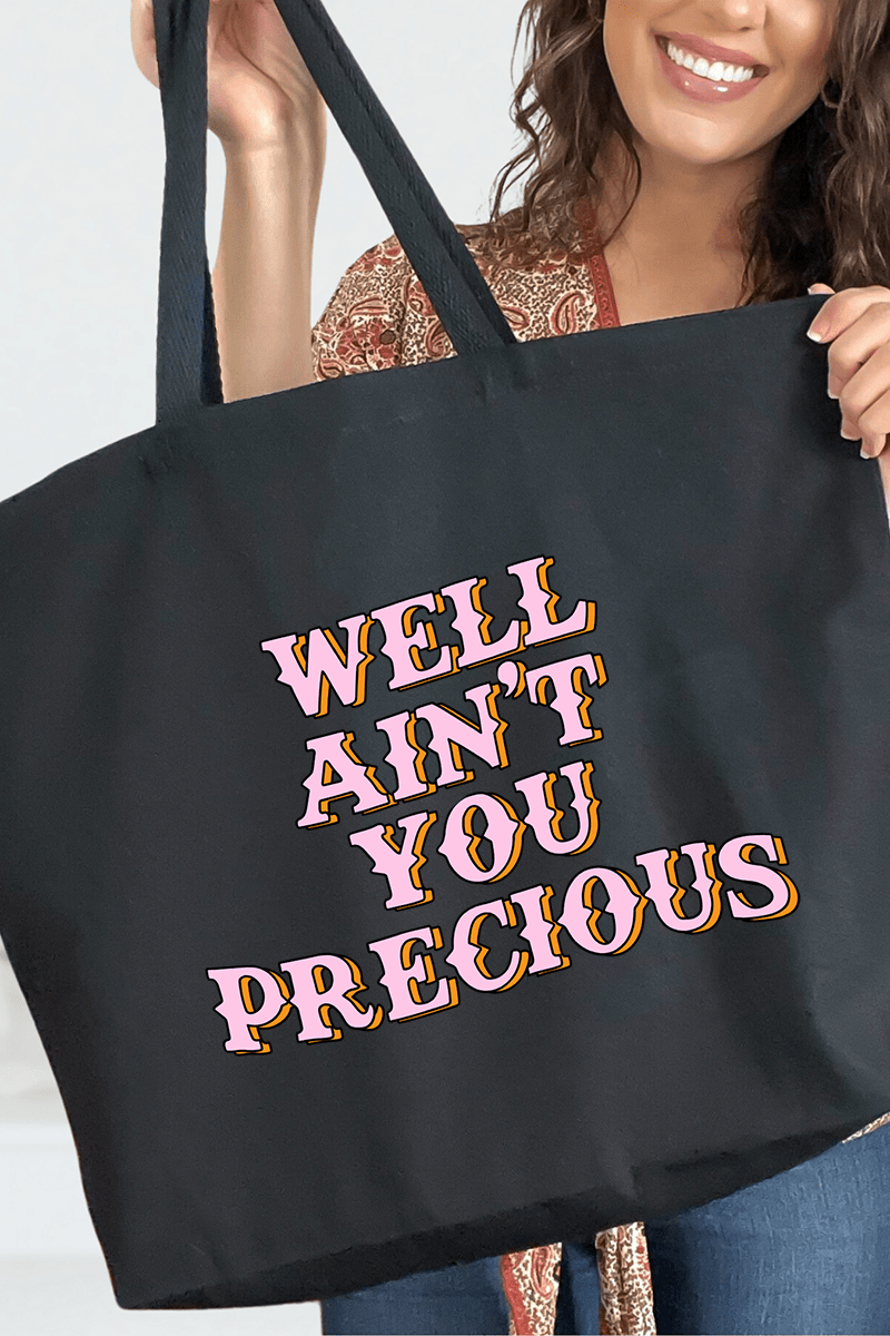 Well Ain't You Precious Canvas Jumbo Tote - Wholesale Accessory Market
