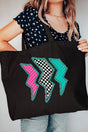 Wild Lightning Canvas Jumbo Tote - Wholesale Accessory Market