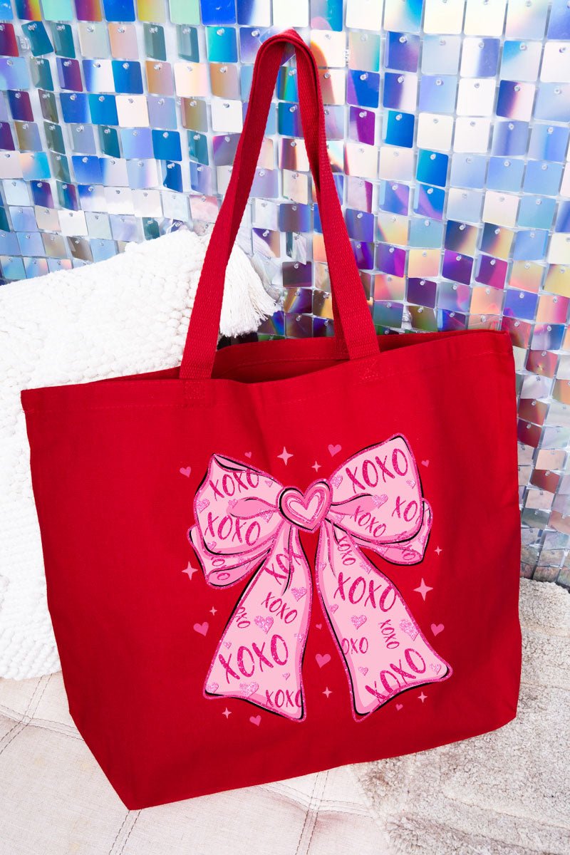 XOXO Coquette Cutie Canvas Jumbo Tote - Wholesale Accessory Market