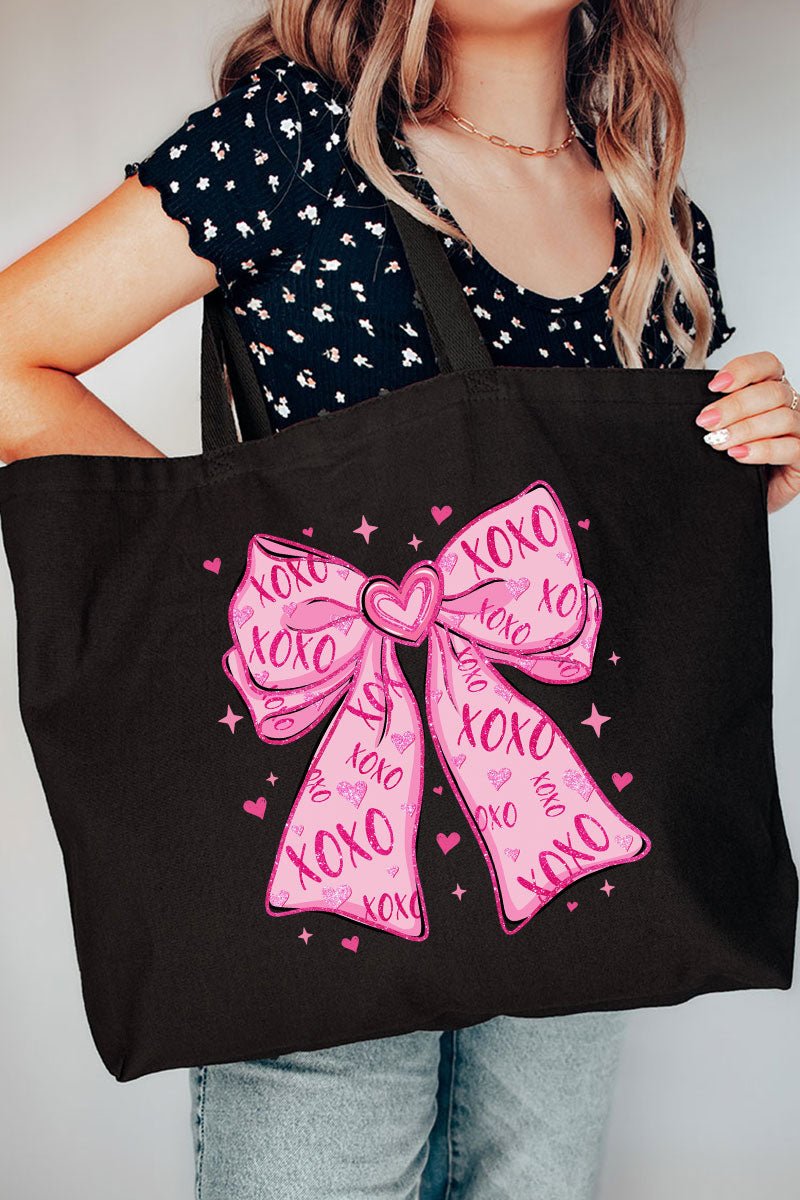XOXO Coquette Cutie Canvas Jumbo Tote - Wholesale Accessory Market