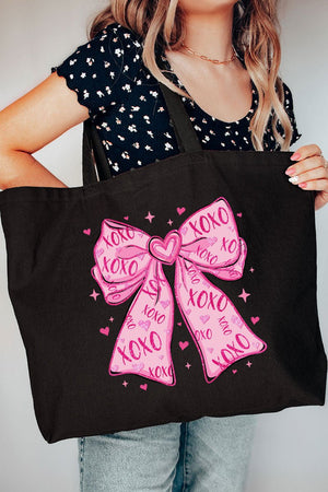 XOXO Coquette Cutie Canvas Jumbo Tote - Wholesale Accessory Market