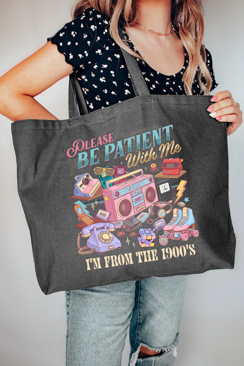 1900's Tech Throwback Canvas Jumbo Tote - Wholesale Accessory Market