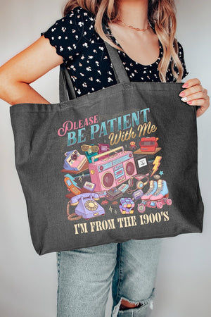 1900's Tech Throwback Canvas Jumbo Tote - Wholesale Accessory Market