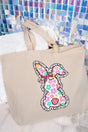 Blooming Bunny Canvas Jumbo Tote - Wholesale Accessory Market