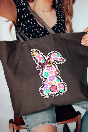 Blooming Bunny Canvas Jumbo Tote - Wholesale Accessory Market
