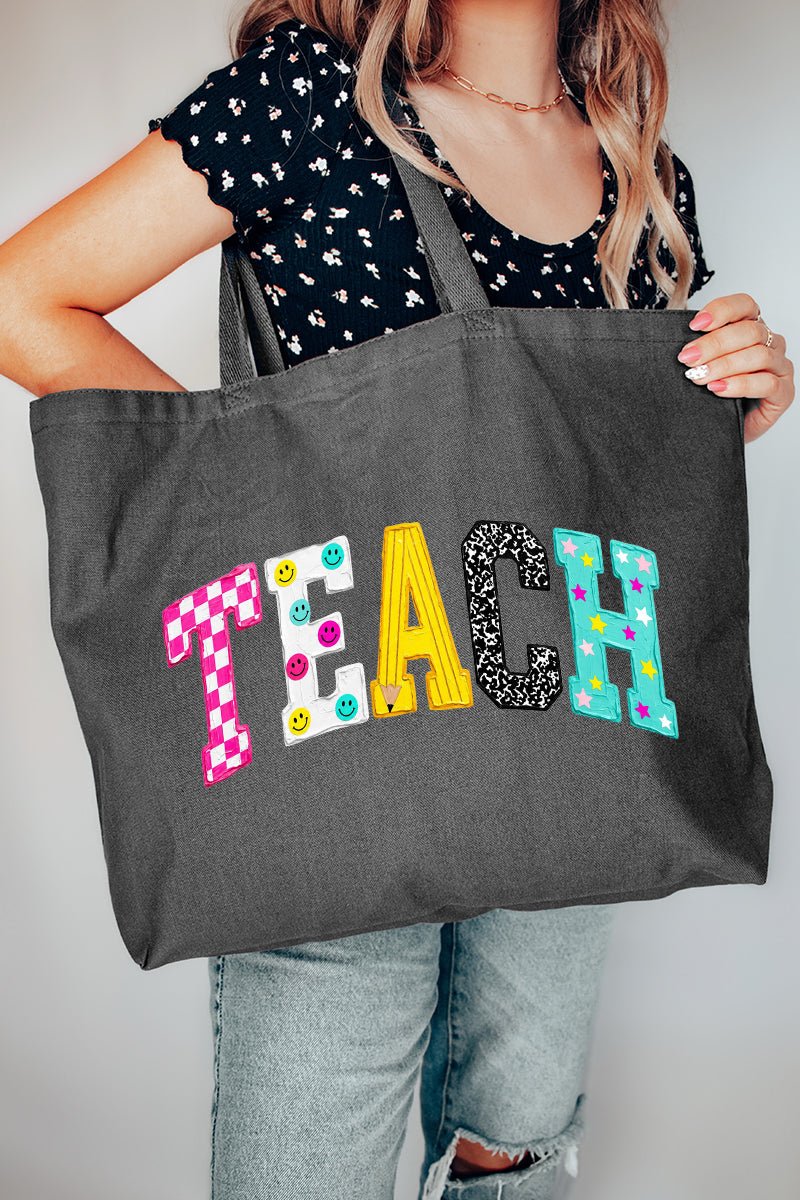 Brushstrokes & Bright Minds Canvas Jumbo Tote - Wholesale Accessory Market