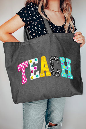 Brushstrokes & Bright Minds Canvas Jumbo Tote - Wholesale Accessory Market
