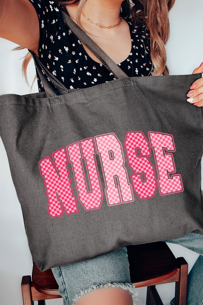 Checkered Care Canvas Jumbo Tote - Wholesale Accessory Market