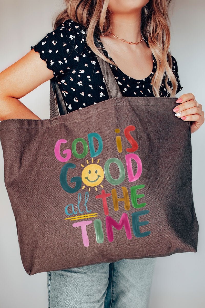 Colorful God Is Good Canvas Jumbo Tote - Wholesale Accessory Market