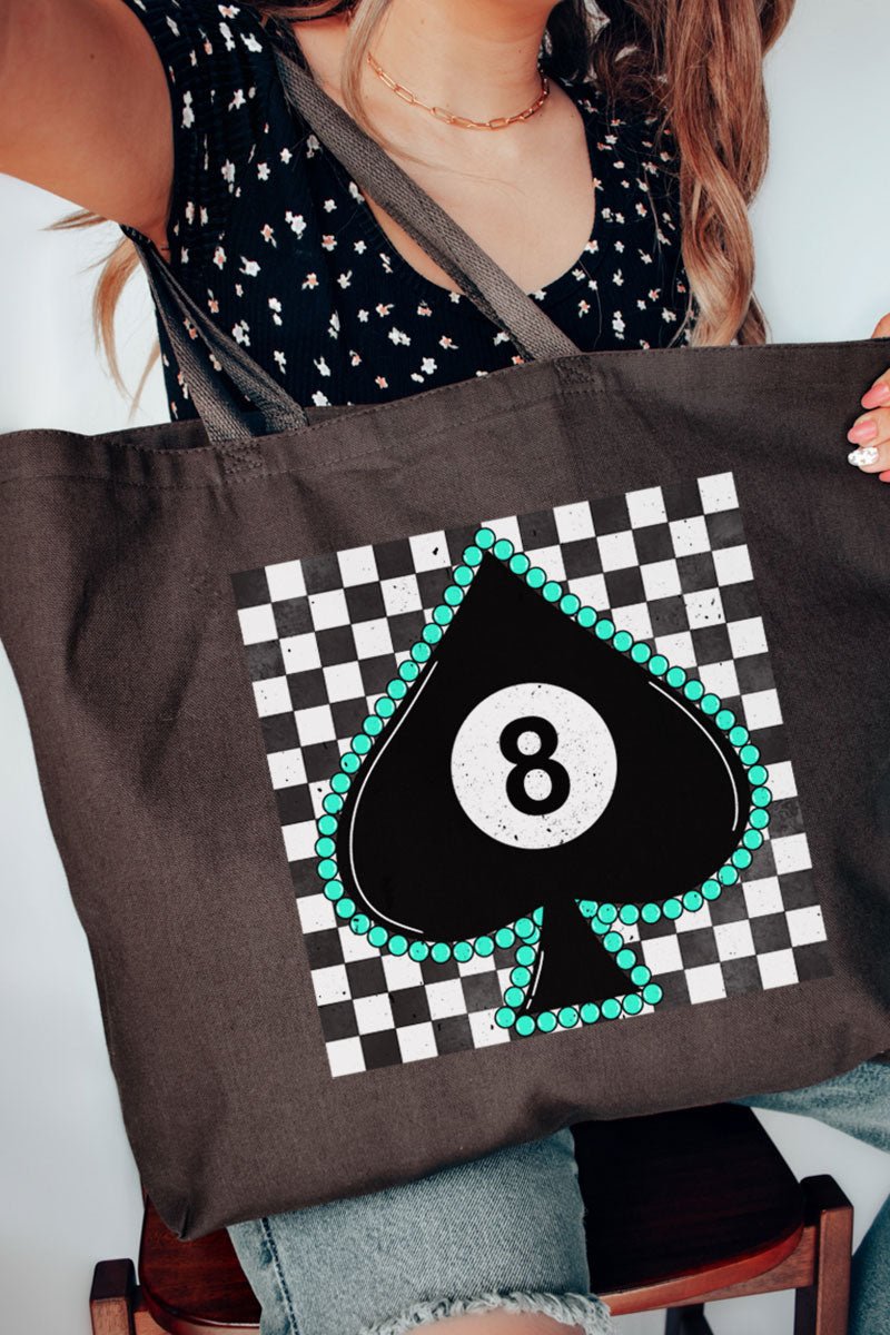 Eight Of Spades Canvas Jumbo Tote - Wholesale Accessory Market
