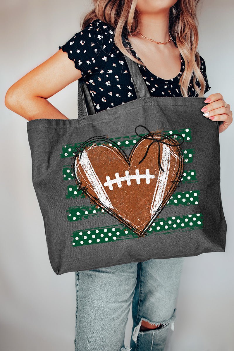 Football Sweetheart Canvas Jumbo Tote - Wholesale Accessory Market