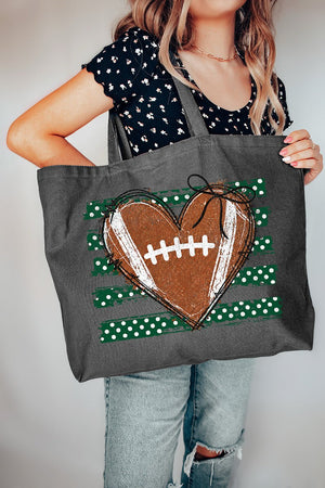 Football Sweetheart Canvas Jumbo Tote - Wholesale Accessory Market