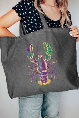 Glitzy Gras Crawfish Canvas Jumbo Tote - Wholesale Accessory Market