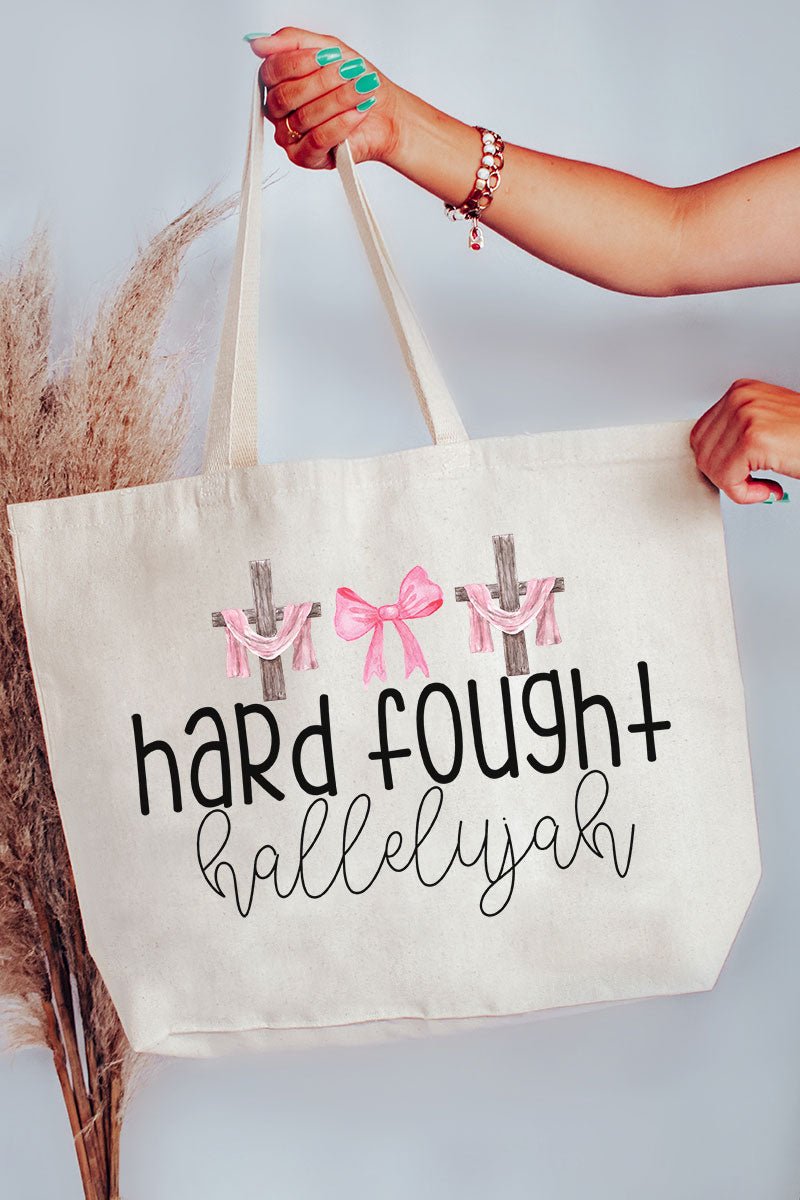 Hard Fought Hallelujah Canvas Jumbo Tote - Wholesale Accessory Market