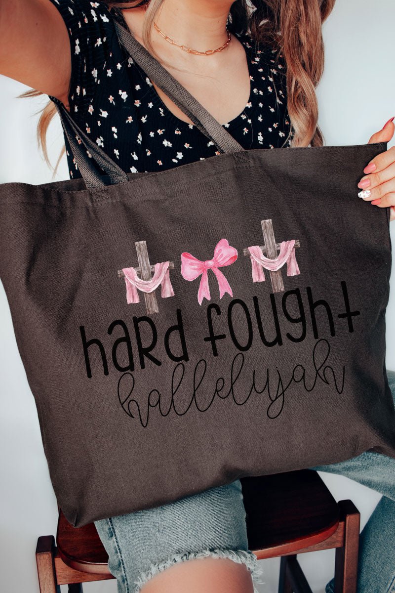 Hard Fought Hallelujah Canvas Jumbo Tote - Wholesale Accessory Market
