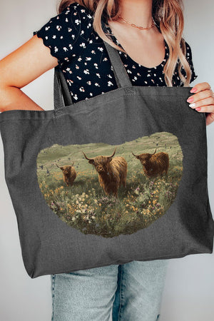 Highland Herd Canvas Jumbo Tote - Wholesale Accessory Market