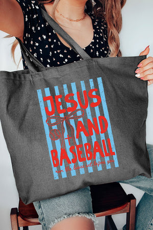 Jesus And Baseball Canvas Jumbo Tote - Wholesale Accessory Market