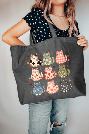 Kitty Crew Canvas Jumbo Tote - Wholesale Accessory Market