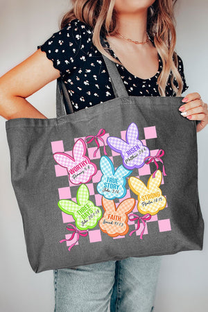 Little Bunnies, Big Faith Canvas Jumbo Tote - Wholesale Accessory Market