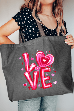 Love In The Air Canvas Jumbo Tote - Wholesale Accessory Market