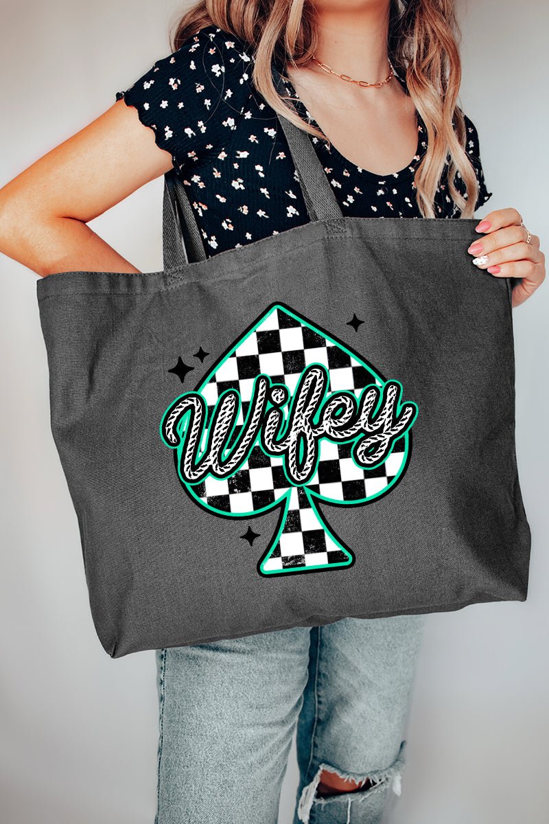 Lucky Spade Wifey Canvas Jumbo Tote - Wholesale Accessory Market