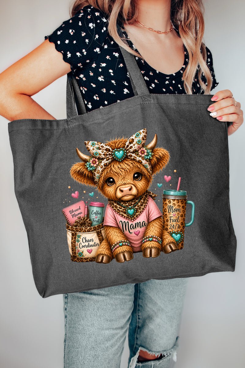Mama Raising The Herd Canvas Jumbo Tote - Wholesale Accessory Market