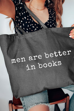 Men Are Better In Books Canvas Jumbo Tote - Wholesale Accessory Market